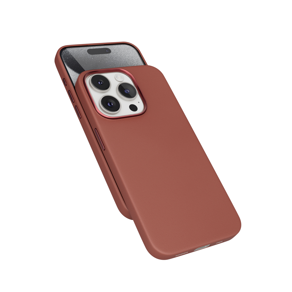 Epico Mag+ kožený kryt iPhone 15 Pro - hnedá