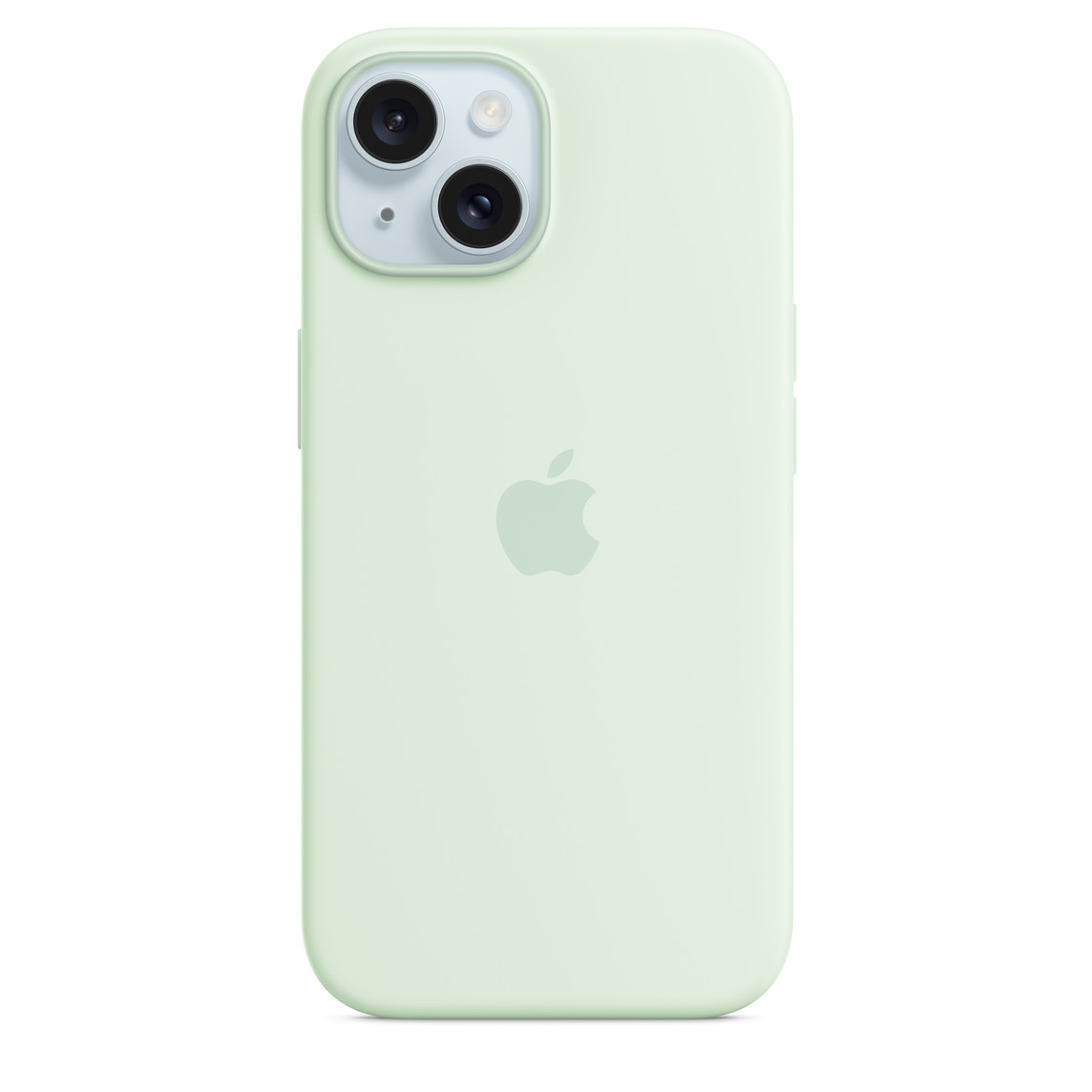 iPhone 15+ Silicone Case with MS - Soft Mint