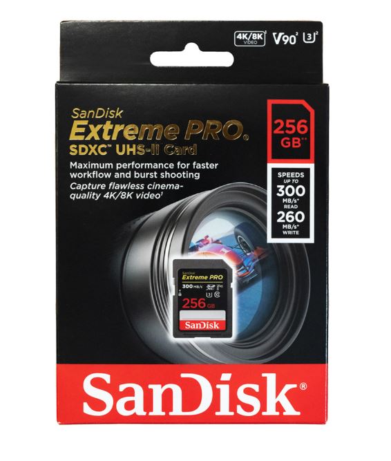 SanDisk Extreme PRO/SDXC/256GB/300MBps/UHS-II U3 / Class 10