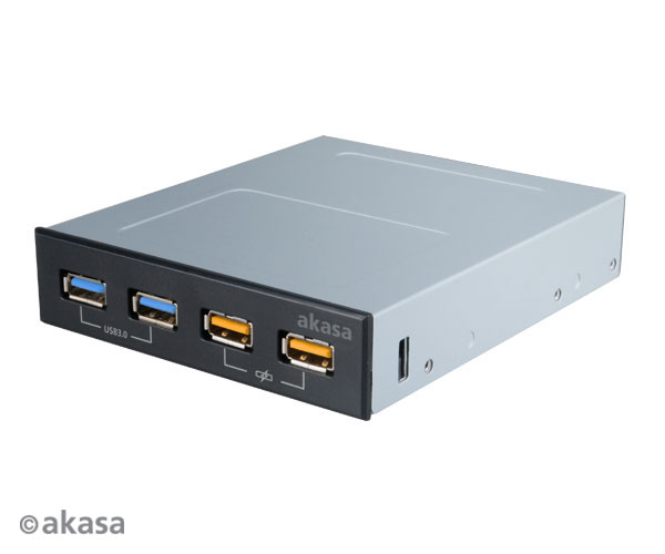 AKASA USB nabíjecí panel 2x USB 3.0 + 2x USB fast