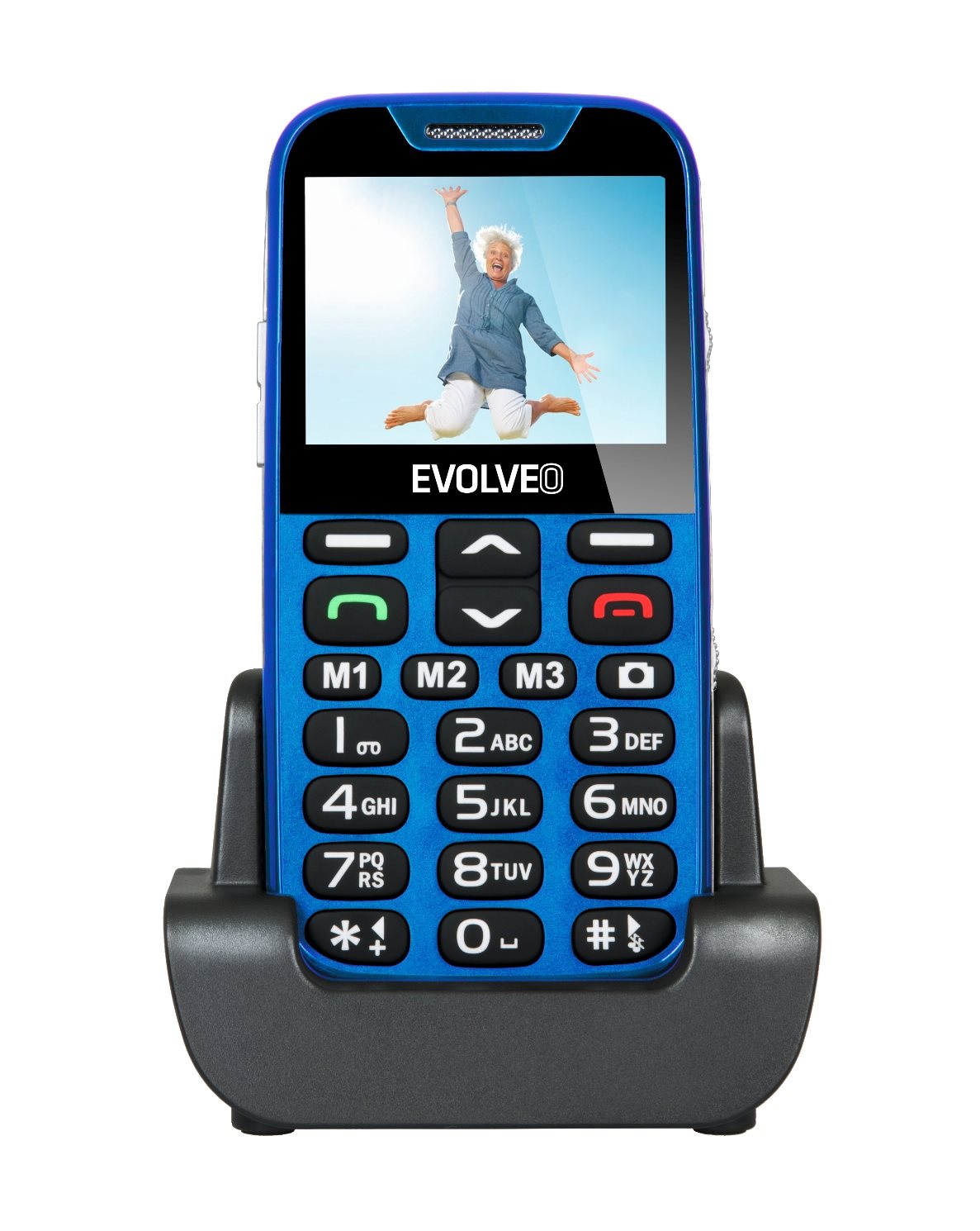EVOLVEO EasyPhone XD, mobilní telefon pro seniory s nabíjecím stojánke