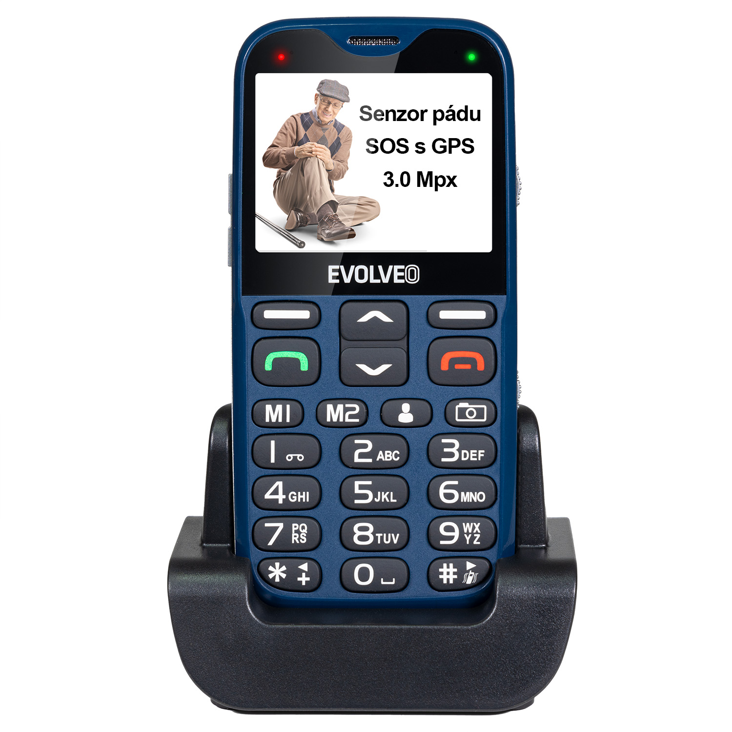 EVOLVEO EasyPhone XG, mobilní telefon pro seniory s nabíjecím stojánke