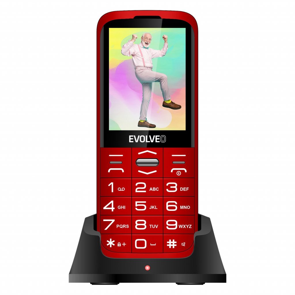 EVOLVEO EasyPhone XO, mobilní telefon pro seniory s nabíjecím stojánke