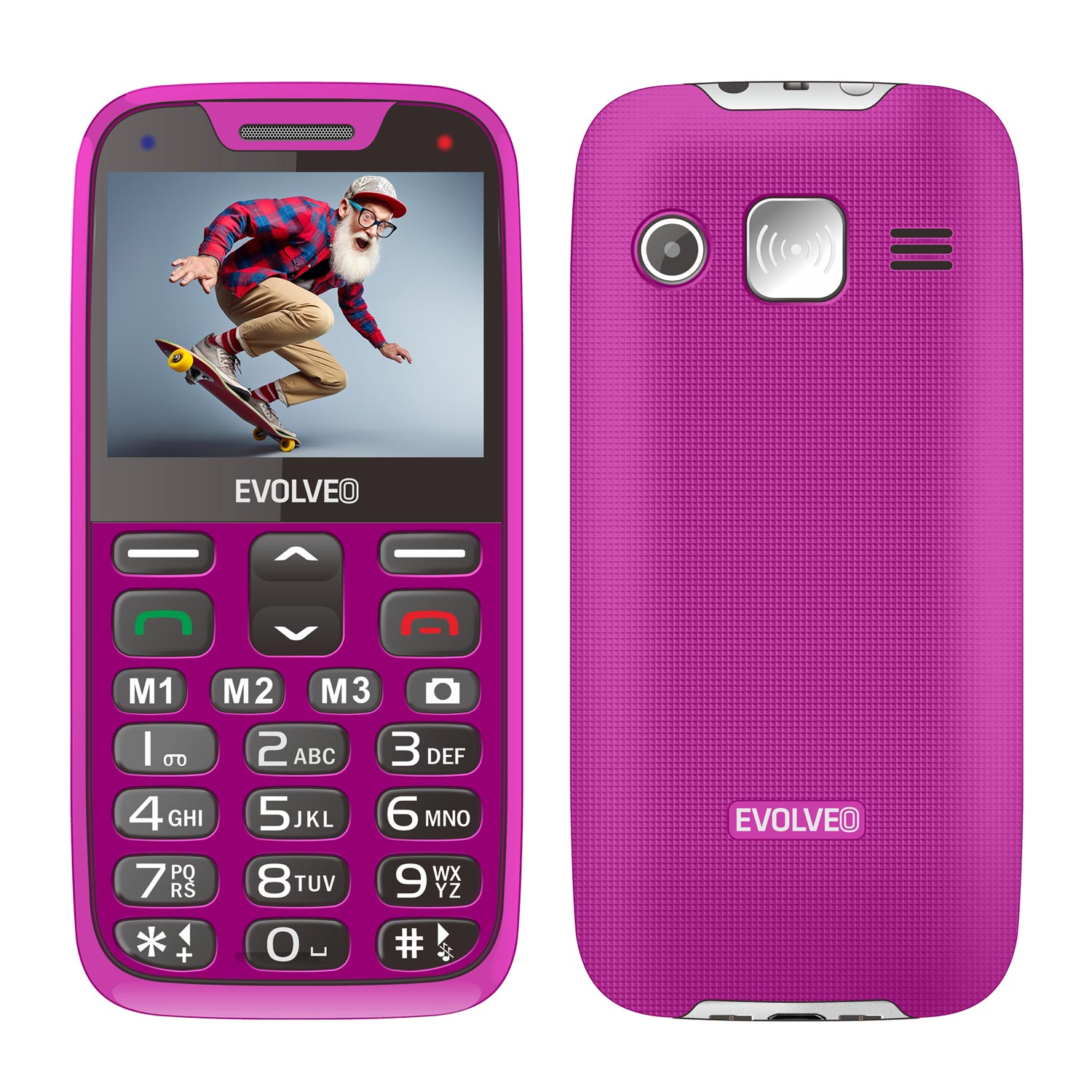 EVOLVEO EasyPhone XR, mobilný telefón pre seniorov s nabíjacím stojano