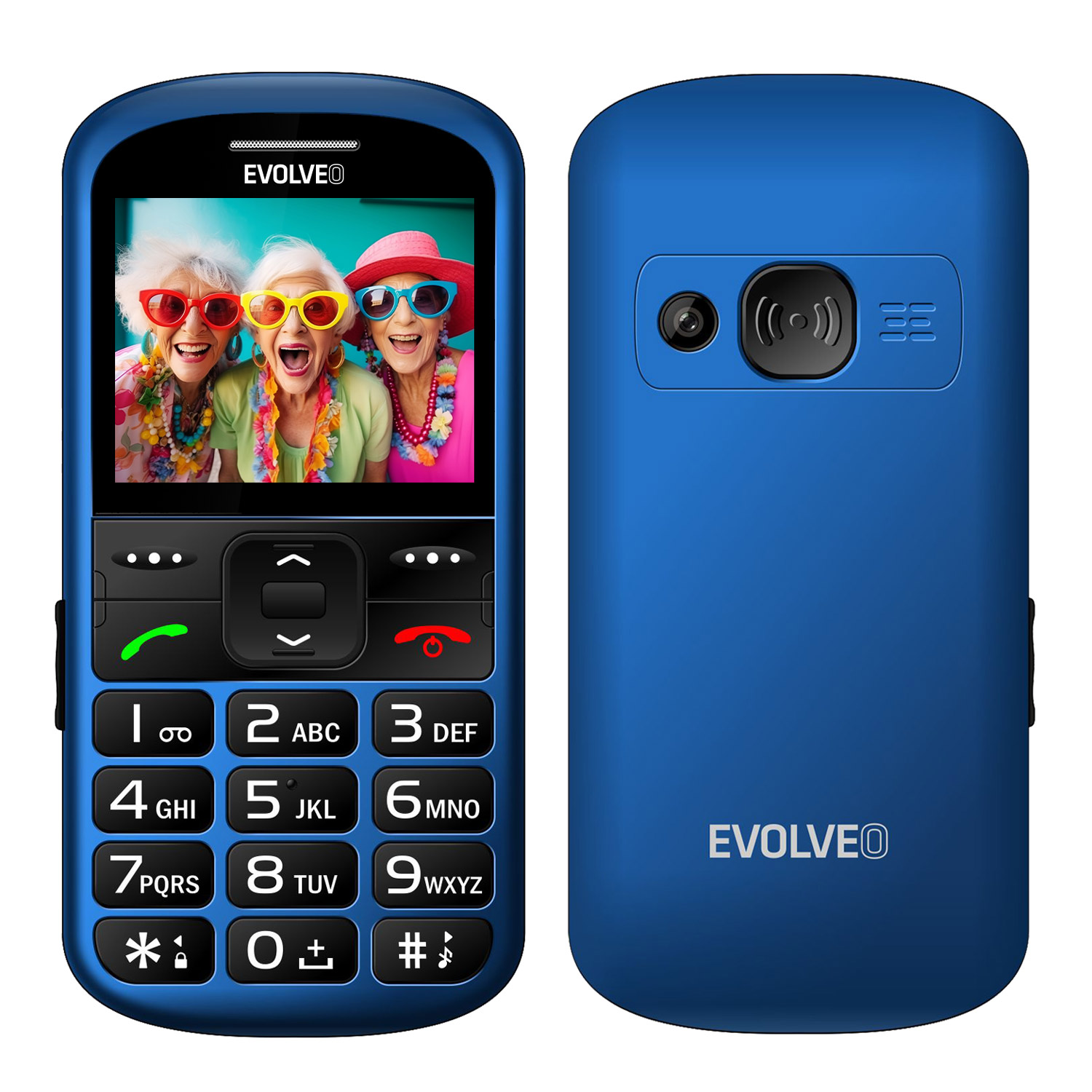 EVOLVEO EasyPhone XS, mobilný telefón pre seniorov, modrý