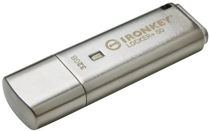Kingston IronKey Locker+ 50/32GB/145MBps/USB 3.1/USB-A/Stříbrná