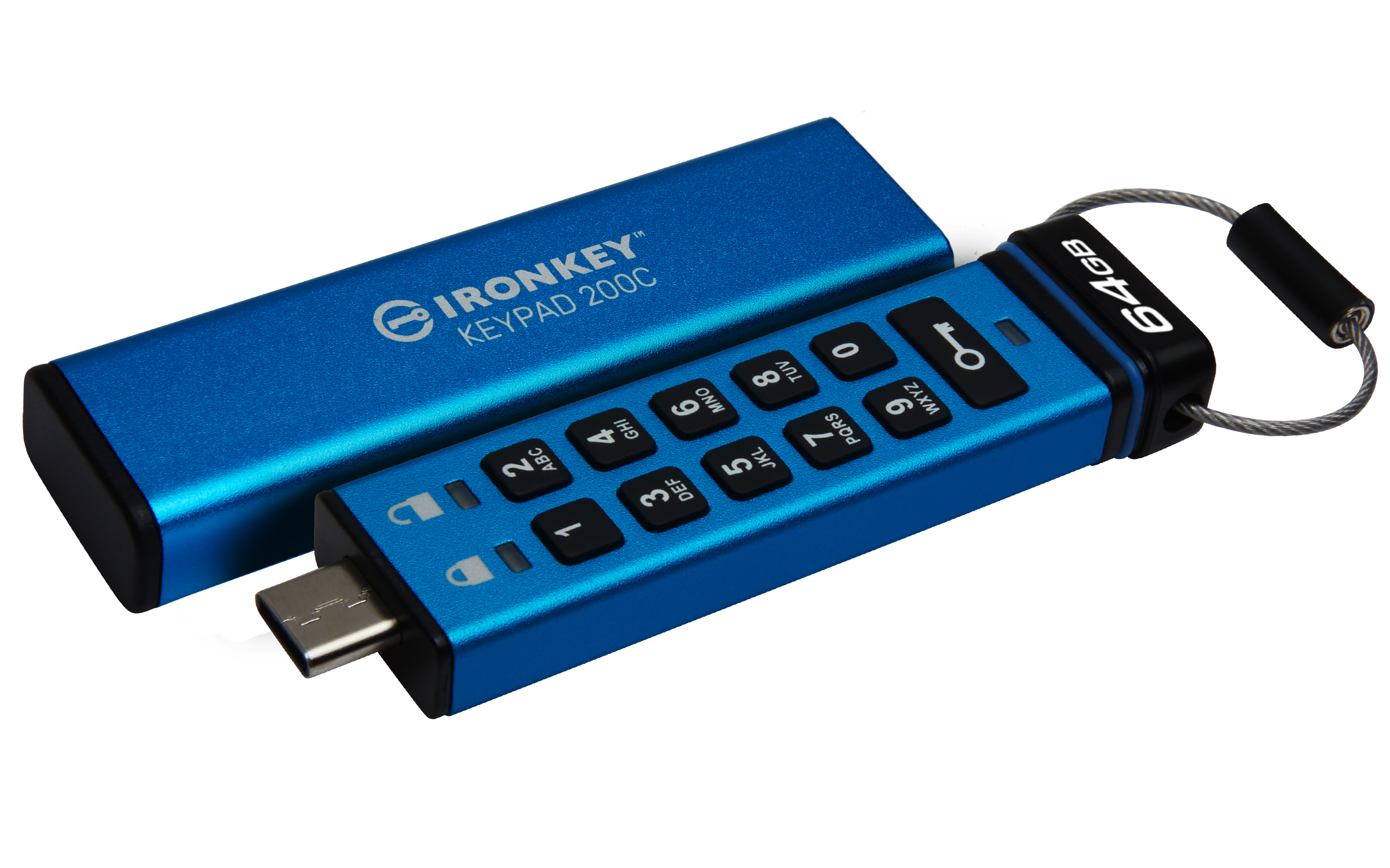 Kingston Ironkey Keypad 200C/64GB/280MBps/USB 3.0/USB-C/Modrá