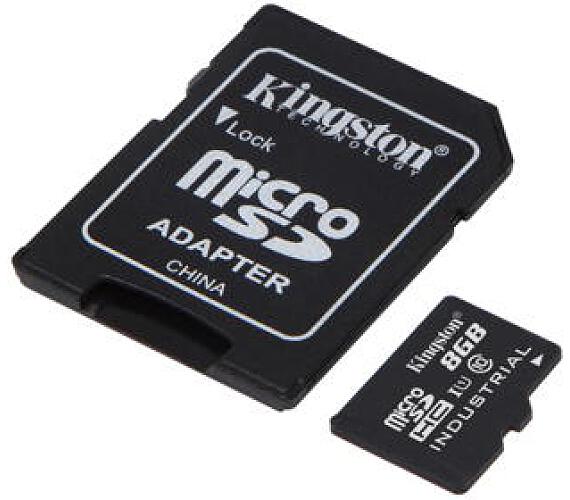 Kingston Industrial/micro SDHC/8GB/100MBps/UHS-I U3 / Class 10/+ Adapt