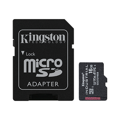 Kingston Industrial/micro SDHC/16GB/100MBps/UHS-I U3 / Class 10/+ Adap