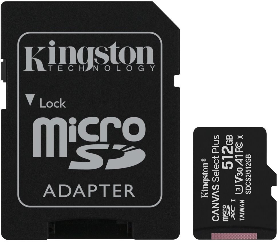 Kingston CANVAS SELECT PLUS/micro SDXC/512GB/100MBps/UHS-I U3 / Class