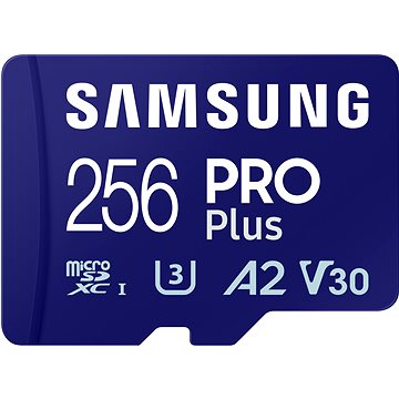 Samsung/micro SDXC/256GB/180MBps/USB 3.0/USB-A/Class 10/+ Adaptér/Modr