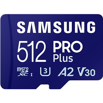 Samsung/micro SDXC/512GB/180MBps/USB 3.0/USB-A/Class 10/+ Adaptér/Modr
