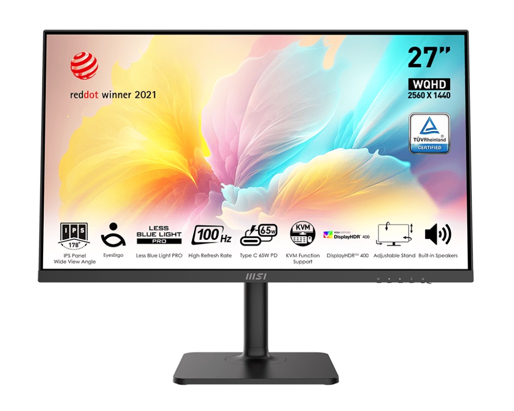 MSI Modern/MD272QXP/27"/IPS/QHD/100Hz/1ms/Black/3R