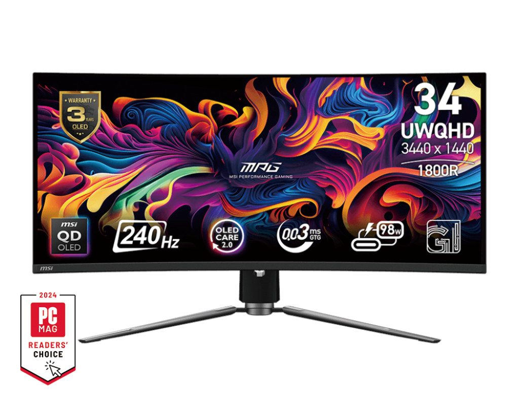 MSI MPG/341CQPX/34,2"/QD-OLED/wQHD/240Hz/0,03ms/Čierna/3R