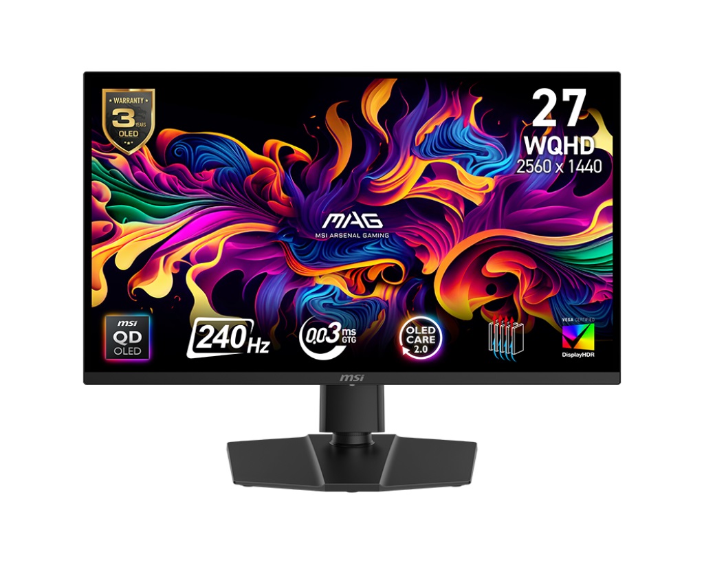MSI MAG/271QP QD-OLED X24/26,5"/QD-OLED/QHD/240Hz/0,03ms/Black/3R