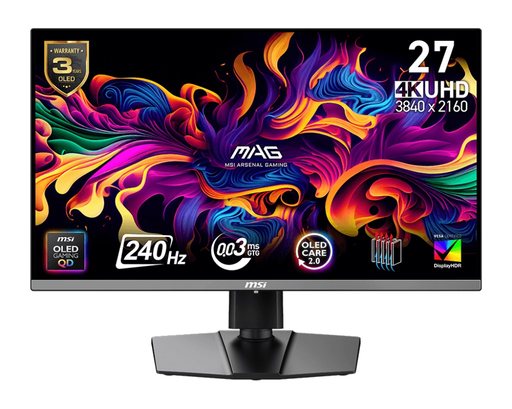 MSI MAG/272UP QD-OLED X24/26,5"/QD-OLED/4K UHD/240Hz/0,03ms/Black/3R