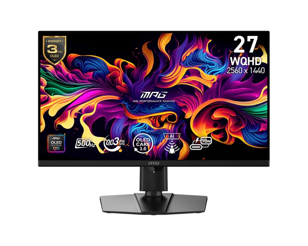MSI MPG/271QR QD-OLED X50/26,5"/QD-OLED/QHD/500Hz/0,03ms/Čierna/3R
