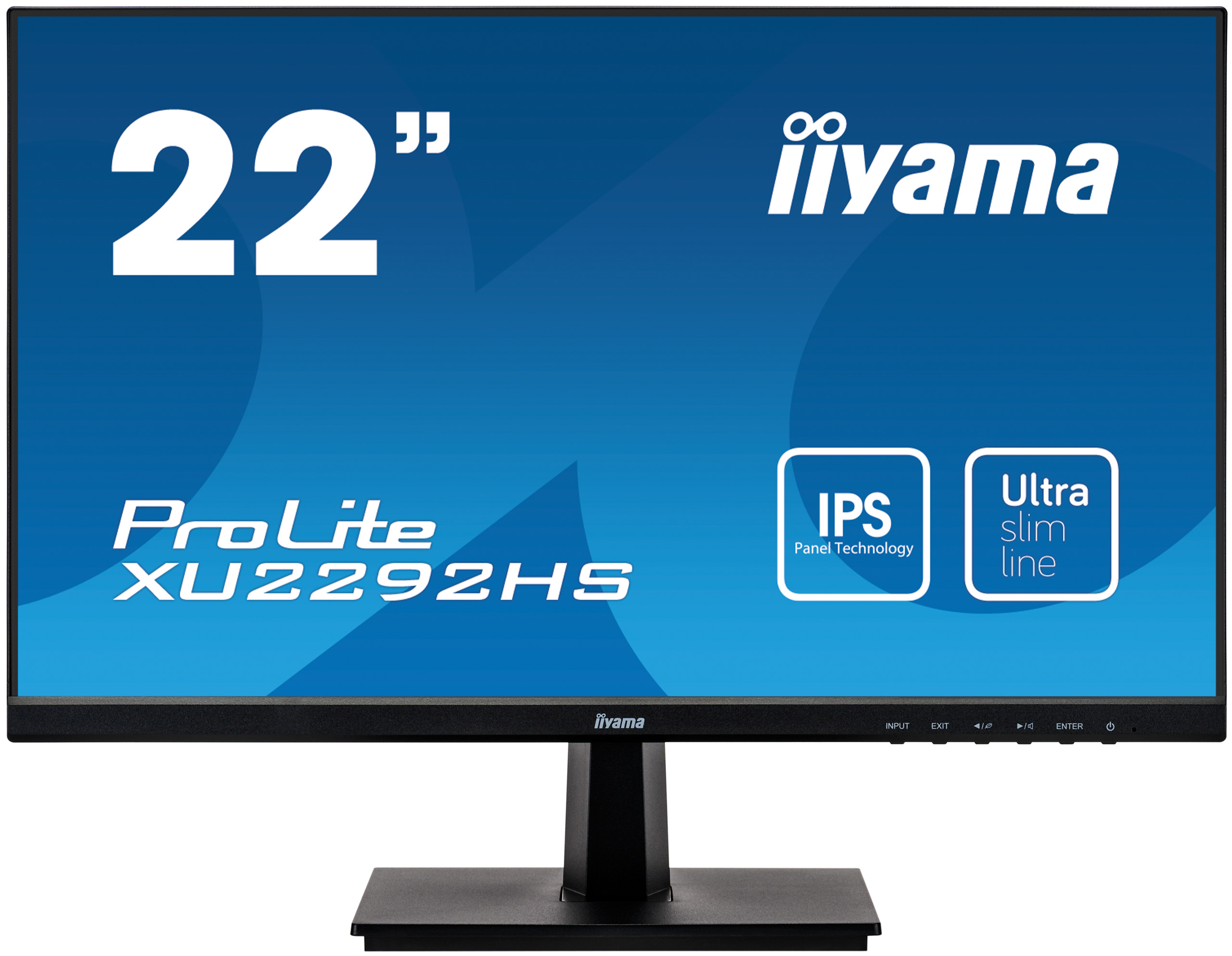 22" iiyama XU2292HS-B1: IPS, FullHD@75Hz, 250cd/m2, 4ms, VGA, HDMI, DP, černý
