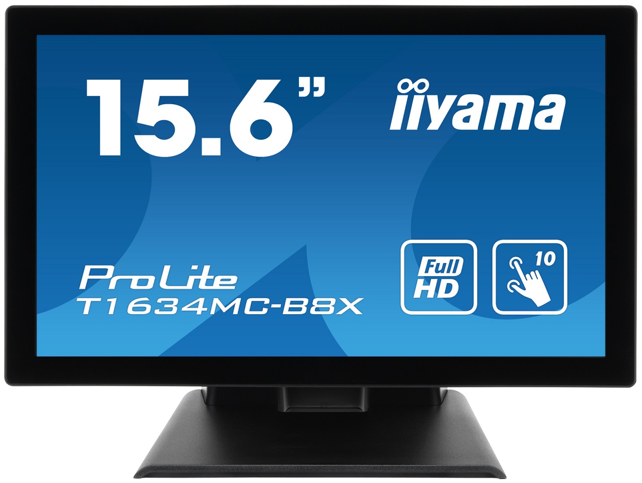 16" iiyama T1634MC-B8X: IPS, FullHD, capacitive, 10P, 450cd/m2, VGA, DP, HDMI, černý