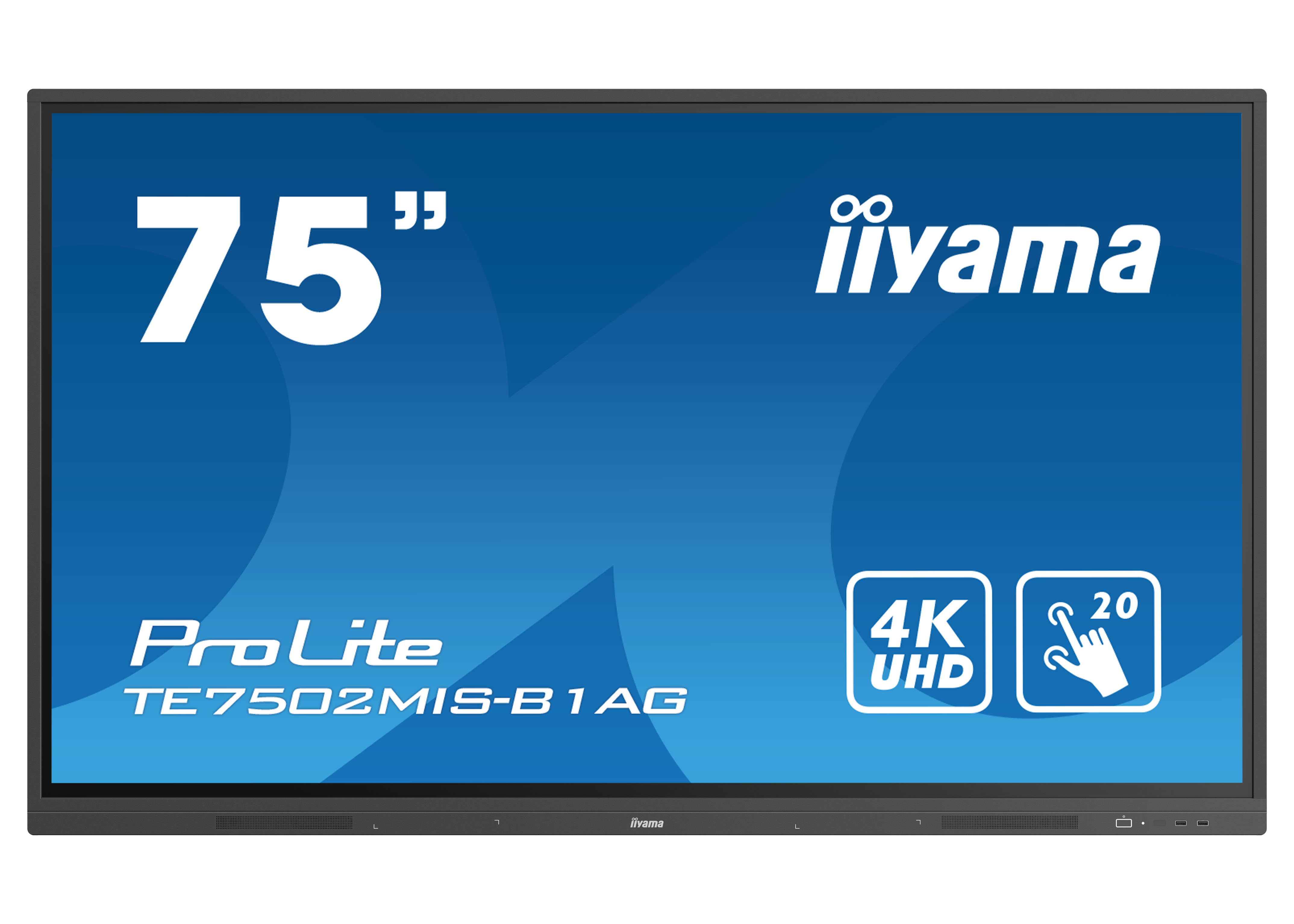 75" iiyama TE7502MIS-B1AG: VA, 4K, 400cd/m2, iiWare, WiFi, 2x Touch Pen, HDMI, 20P