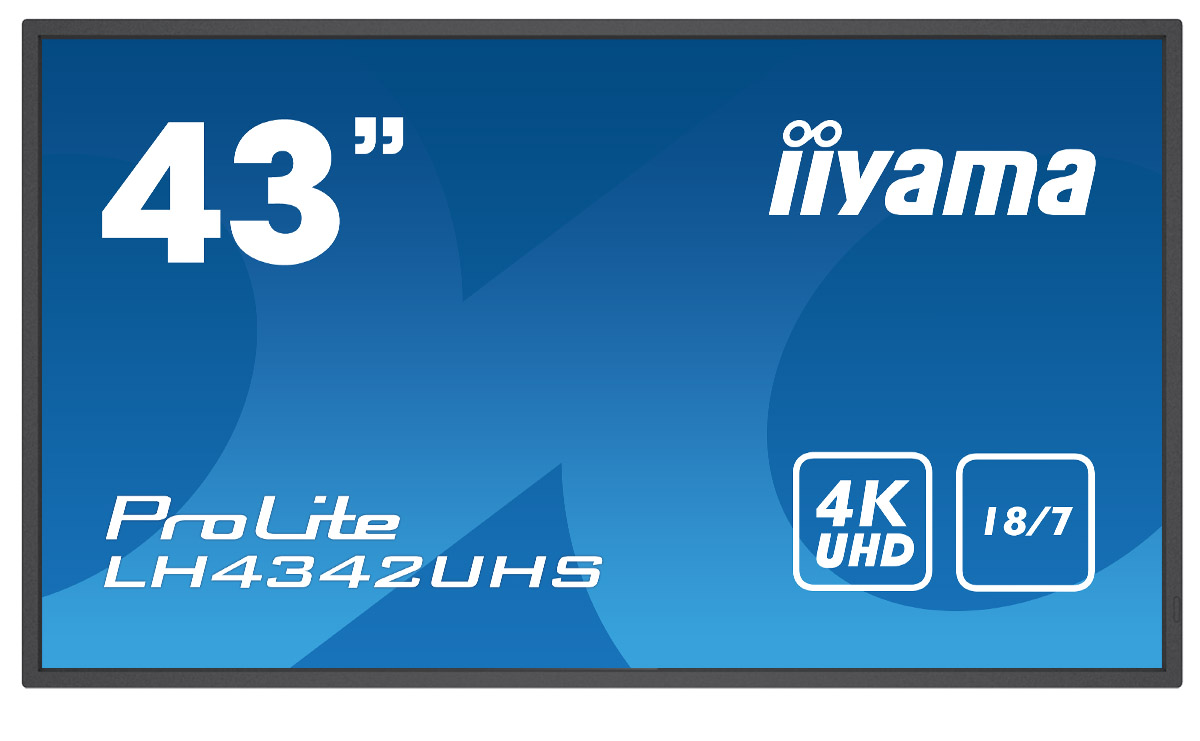 43" iiyama LH4342UHS-B3: IPS, 4K UHD, 500cd/m2, 18/7, LAN, Android 8.0, černý