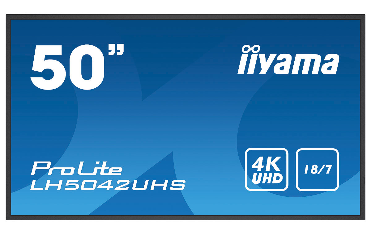 50" iiyama LH5042UHS-B3: VA, 4K UHD, 500cd/m2, 18/7, LAN, Android 8.0, černý