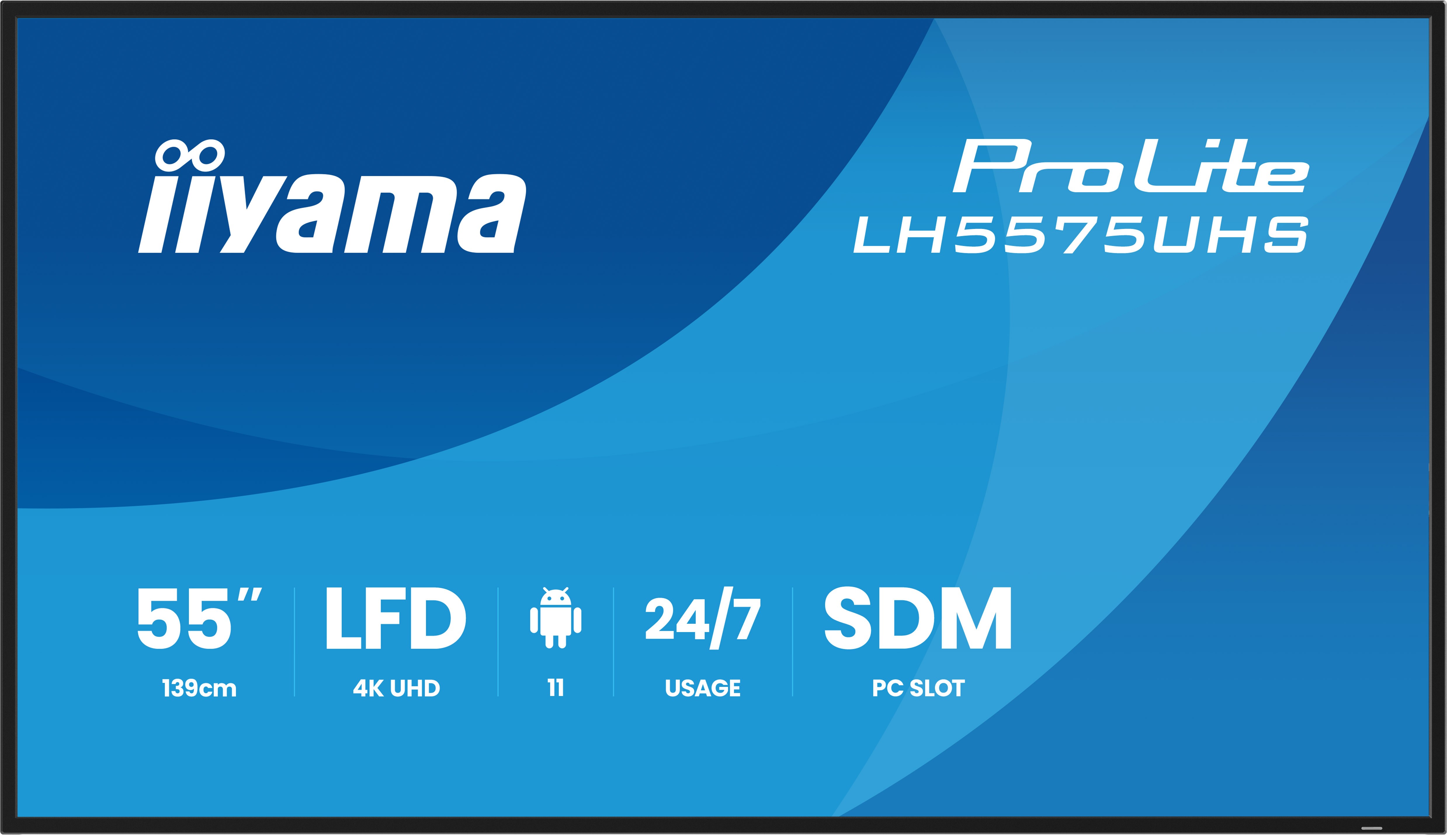 55" iiyama LH5575UHS-B2AG: IPS, 4K UHD, Android, 24/7