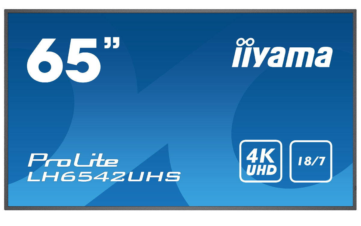 65" iiyama LH6542UHS-B3: IPS, 4K UHD, 500cd/m2, 18/7, LAN, Android 8.0, černý