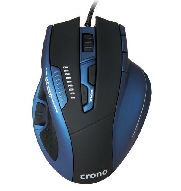Crono CM638/Herní/Laserová/Drátová USB/Černá-modrá