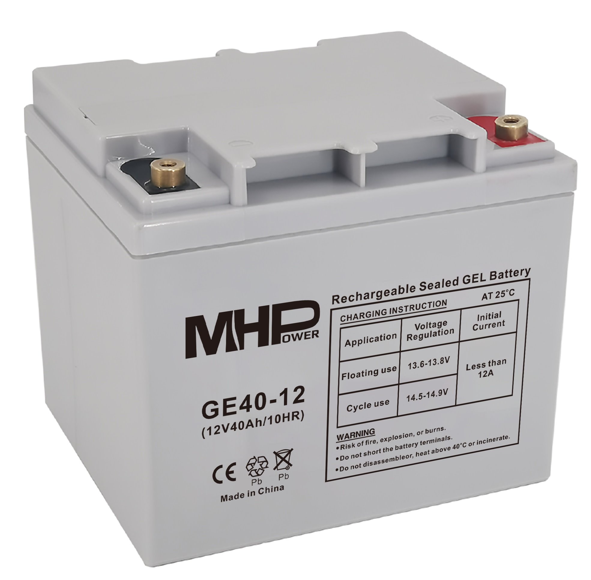 MHPower GE40-12 Gelový akumulátor 12V/40Ah