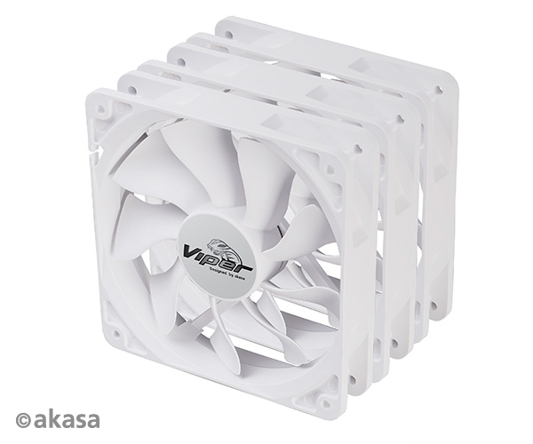 ventilátor Akasa - 12 cm VIPER S-flow 3ks W