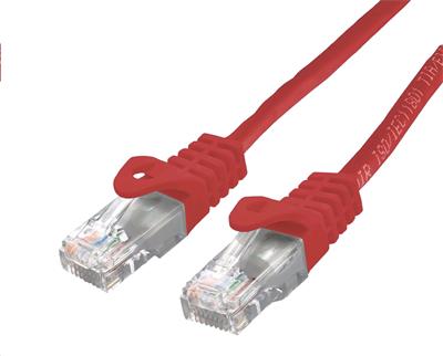 Kabel C-TECH patchcord Cat6, UTP, červený, 0,25m