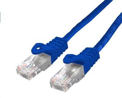 Kabel C-TECH patchcord Cat6, UTP, modrý, 0,25m