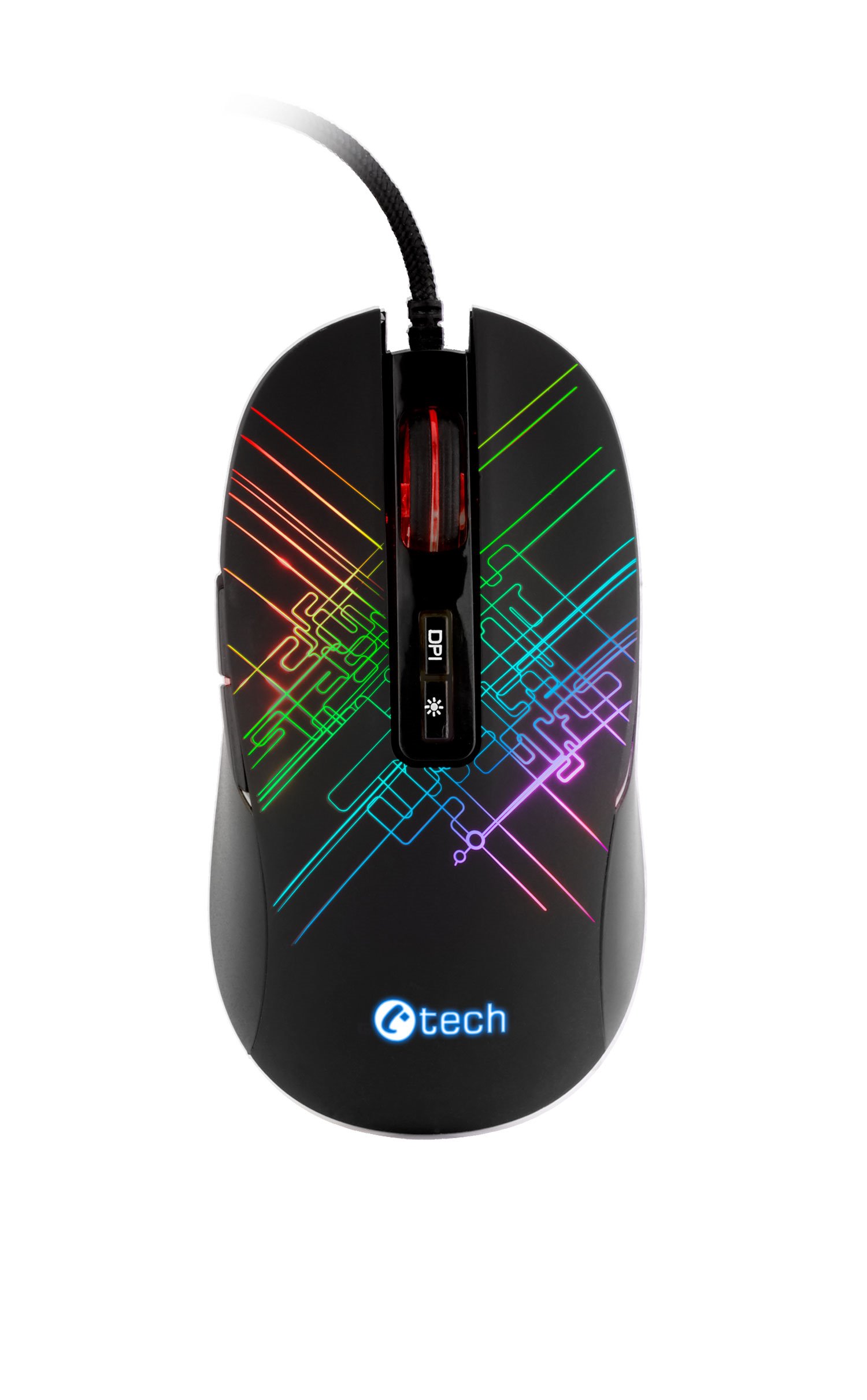C-TECH Dusk/Herná/Optická/Pre pravákov/3 200 DPI/Drôtová USB/Čierna