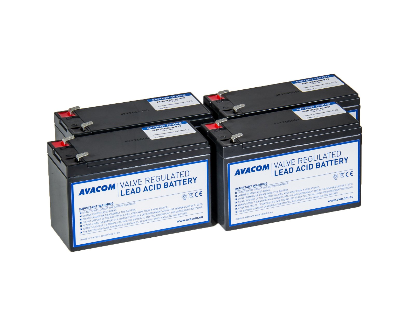 Bateriový kit AVACOM AVA-RBC24-KIT náhrada pro renovaci RBC24 (4ks bat