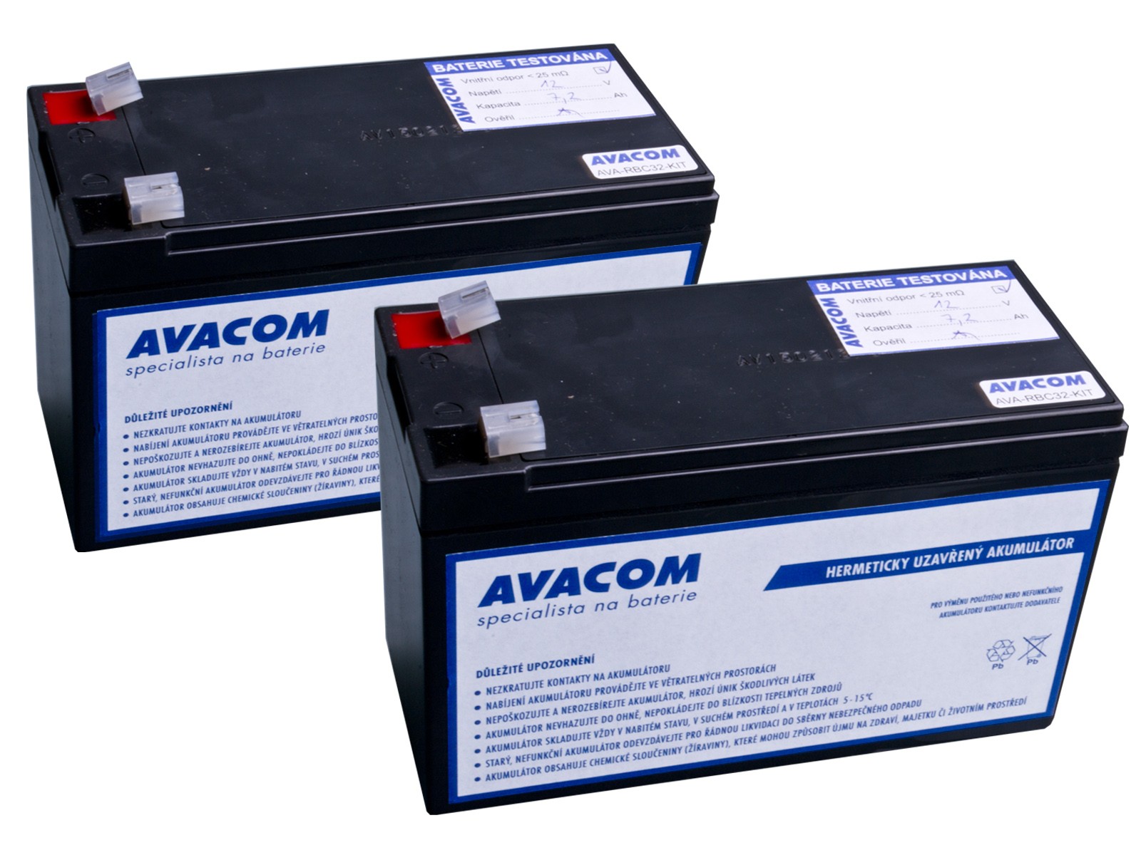 Bateriový kit AVACOM AVA-RBC32-KIT náhrada pro renovaci RBC32 (2ks bat