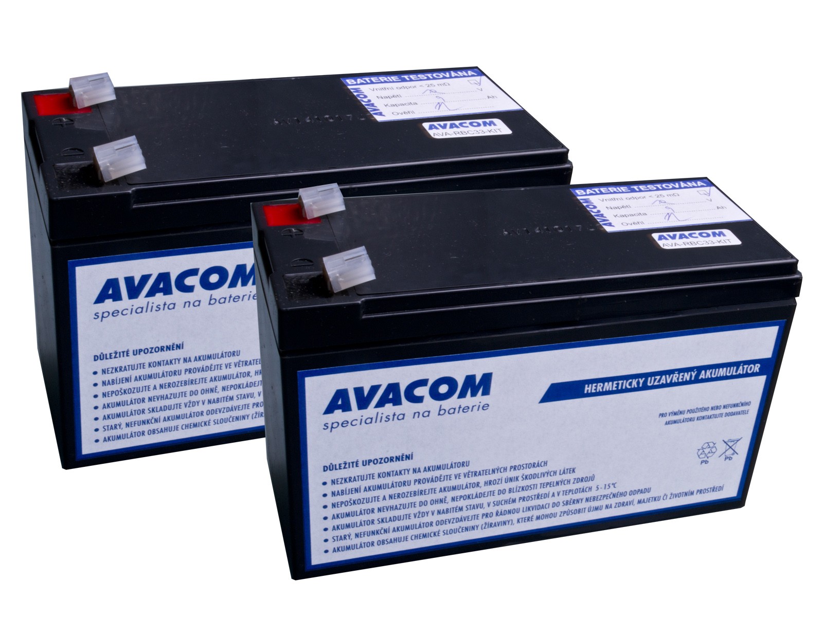 Bateriový kit AVACOM AVA-RBC33-KIT náhrada pro renovaci RBC33 (2ks bat