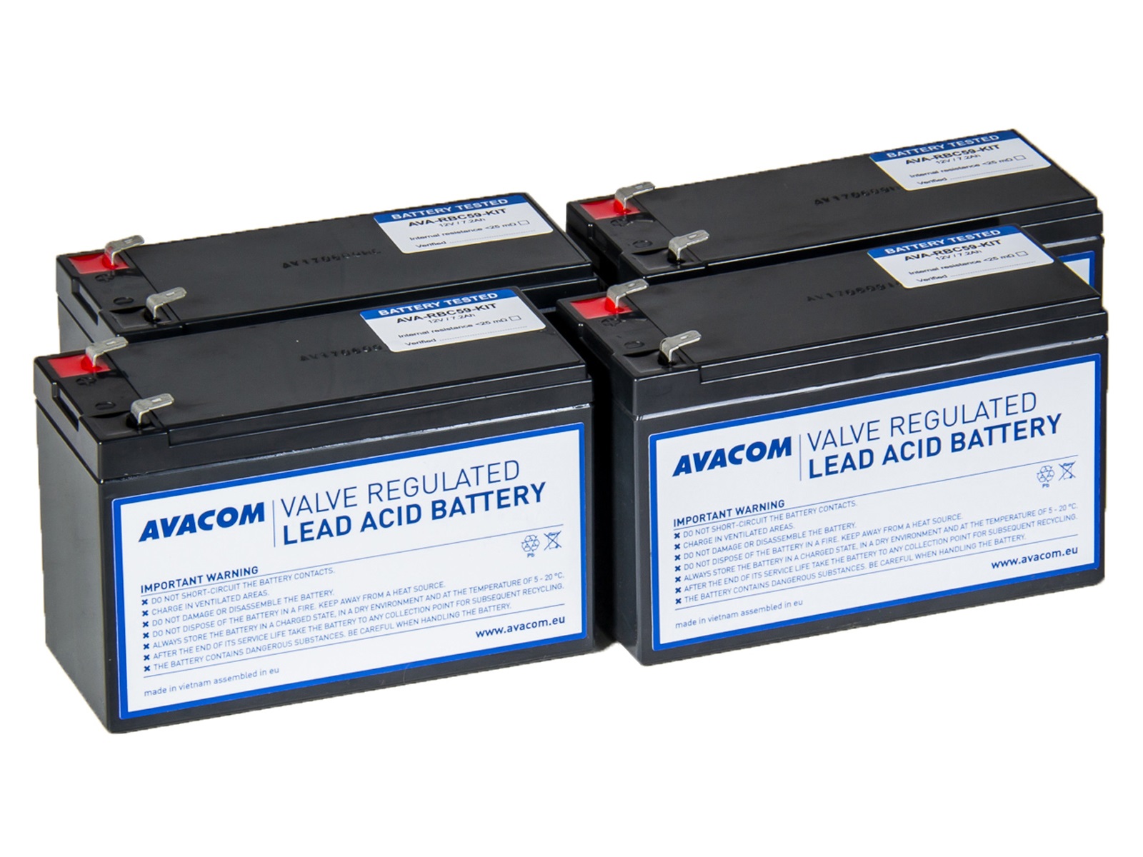 Bateriový kit AVACOM AVA-RBC59-KIT náhrada pro renovaci RBC59 (4ks bat