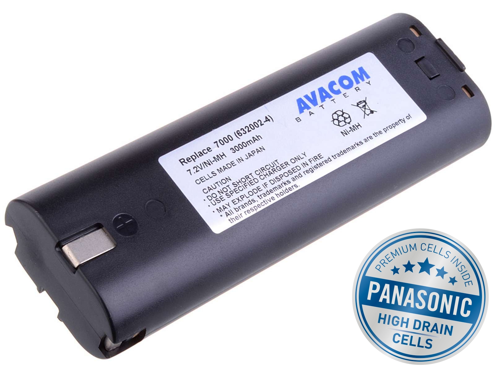Baterie AVACOM MAKITA 7000 Ni-MH 7,2V 3000mAh, články PANASONIC