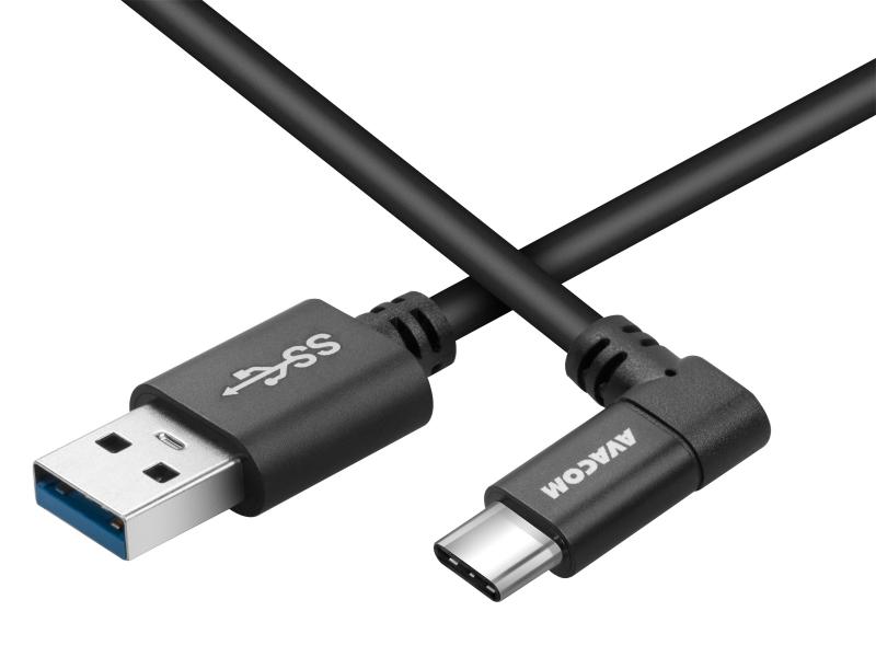 AVACOM datový a nabíjecí kabel USB - USB Type-C, 100cm, konektor v úhl
