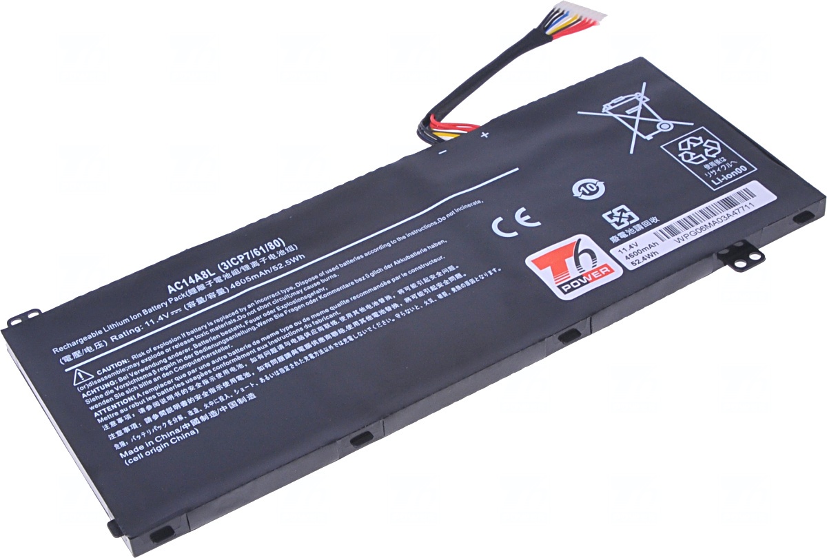 Baterie T6 power Acer Aspire Nitro VN7-571, VN7-572, VN7-591, VN7-791, 4600mAh, 52Wh, 3cell, Li-pol