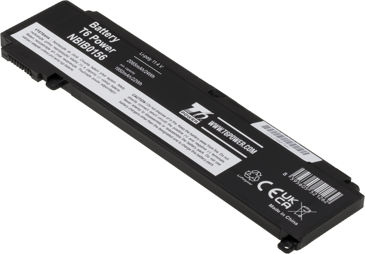 Baterie T6 power Lenovo ThinkPad T460s, T470s, 2065mAh, 24Wh, 3cell, L