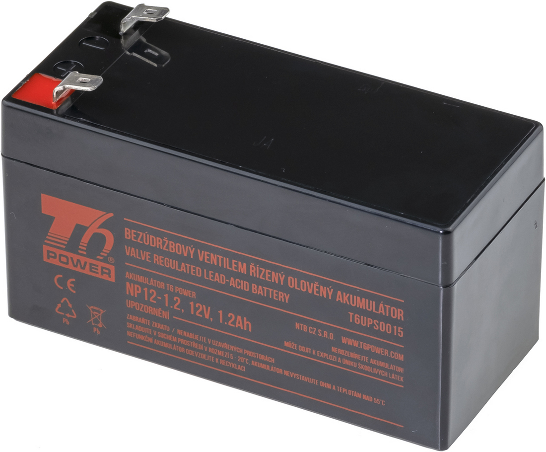 Akumulátor T6 Power NP12-1.2, 12V, 1,2Ah