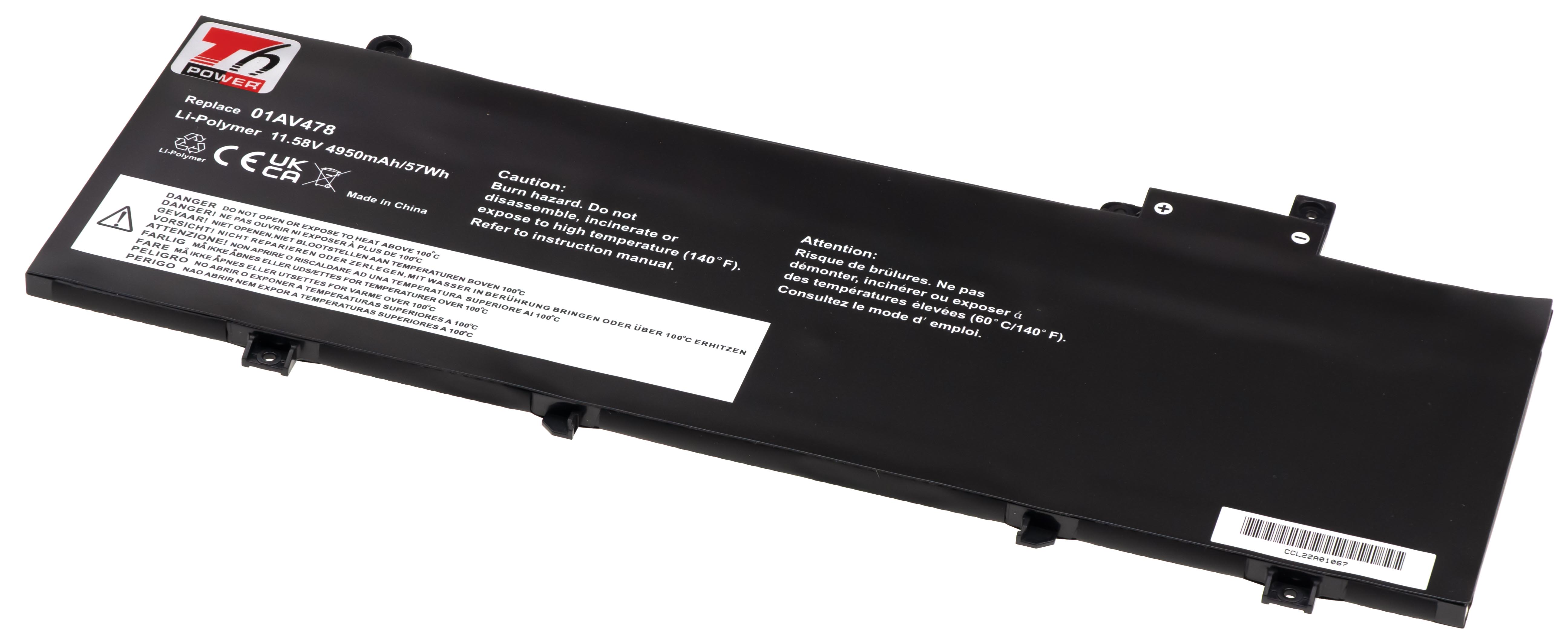 Baterie T6 Power Lenovo ThinkPad T480s serie, 4950mAh, 57Wh, 3cell, Li