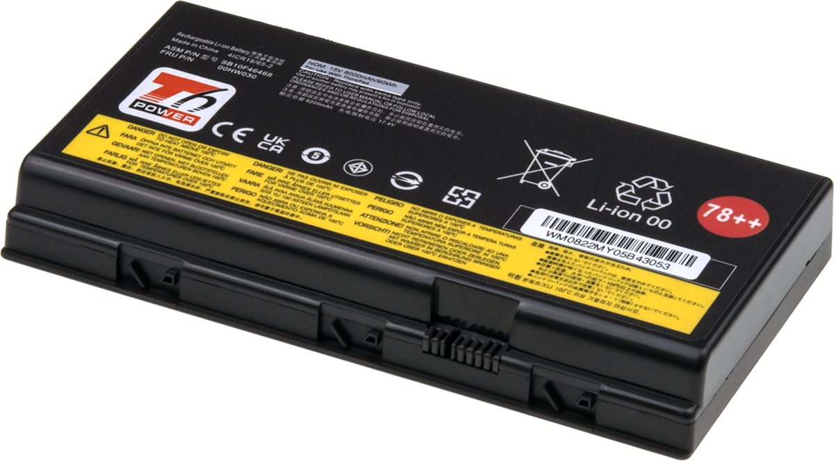 Baterie T6 Power Lenovo ThinkPad P70, ThinkPad P71, 5600mAh, 84Wh, 8ce