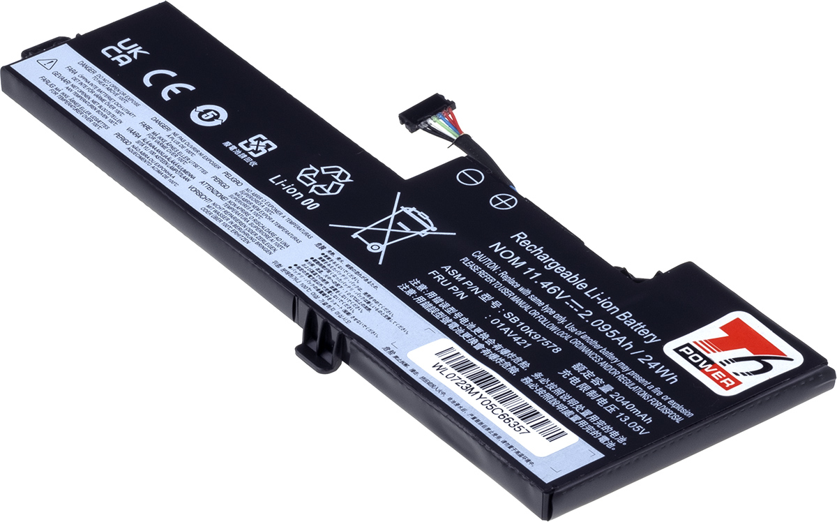 Baterie T6 Power Lenovo ThinkPad T470, T480, internal, 2095mAh, 24Wh,