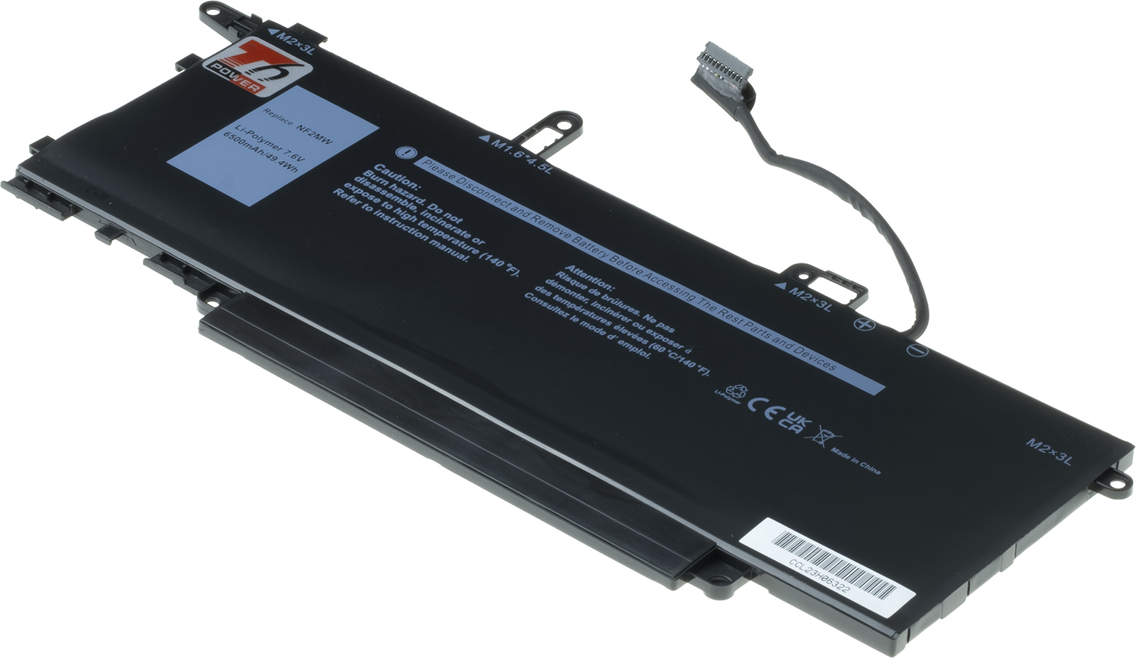 Baterie T6 Power Dell Latitude 7400 2in1, 9410 2in1, 6500mAh, 49Wh, 4c