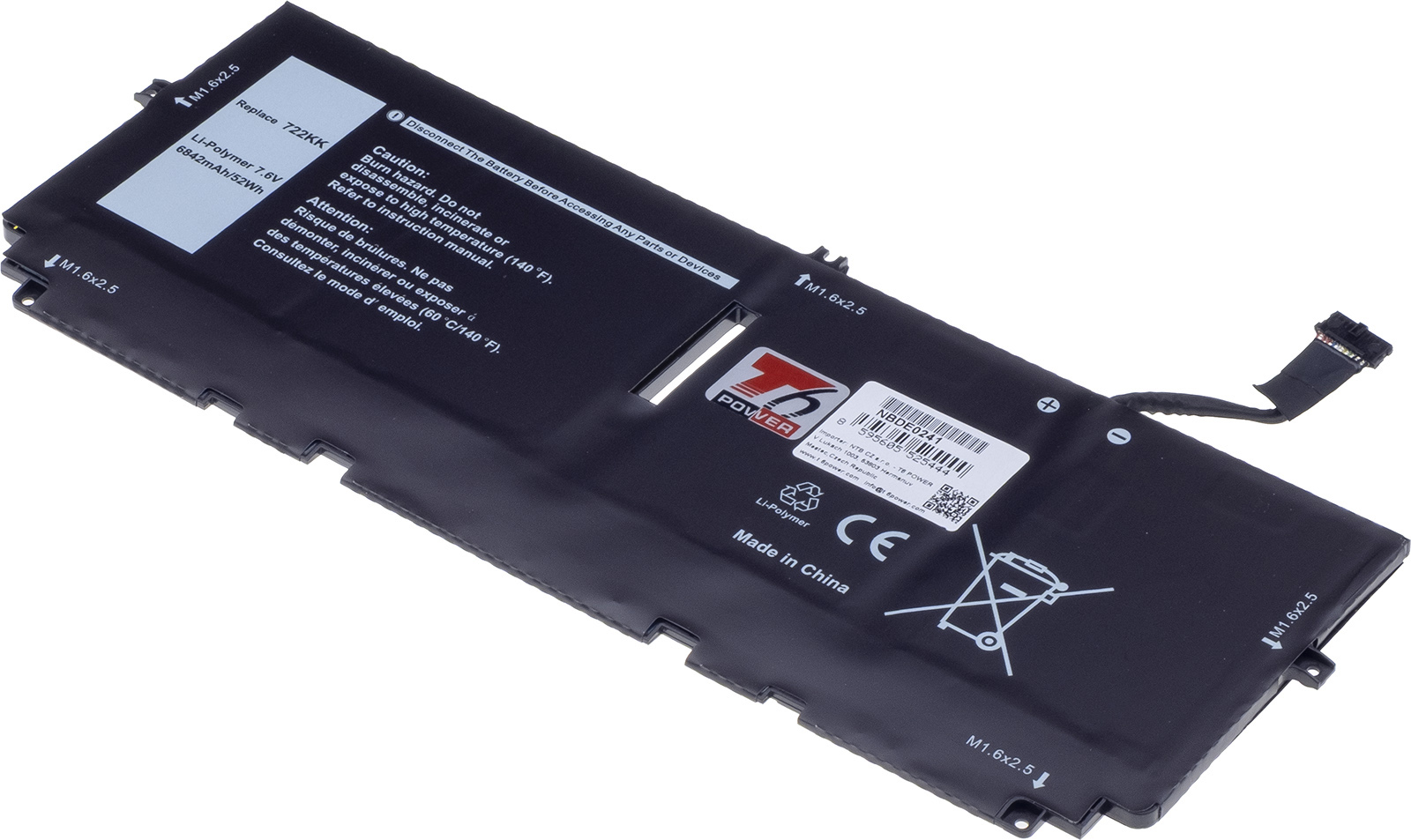 Batéria T6 Power pre Dell XPS 13 9300, XPS 13 9310, 6842mAh, 52Wh, 4ce