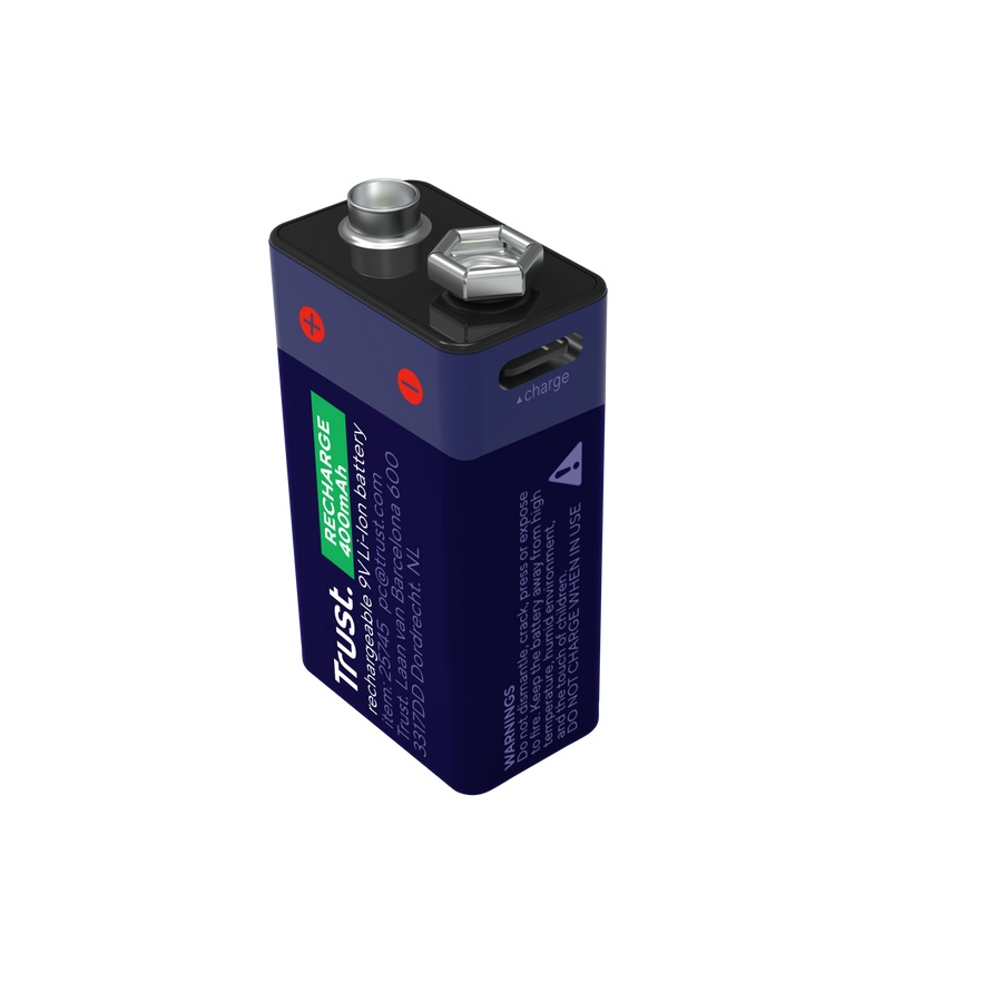 TRUST USB-C RECHARGEABLE BATTERY - 9V