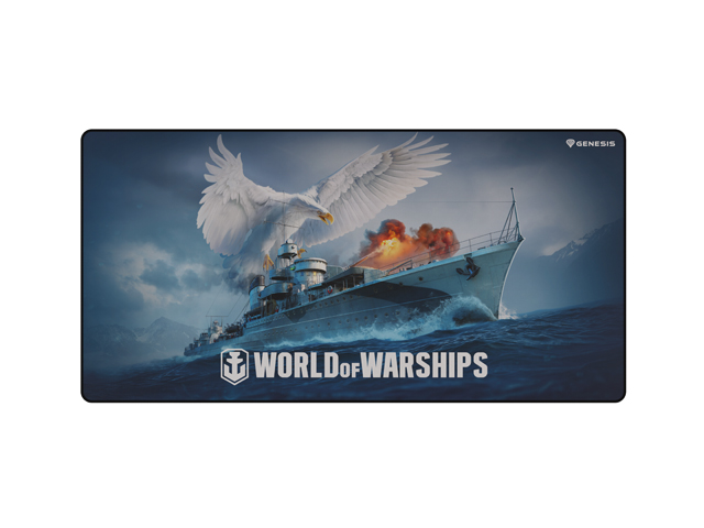 Herní podložka pod myš Genesis CARBON 500 WORLD of WARSHIPS, MAXI 90x4